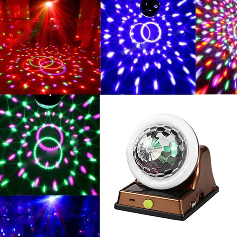 Boule magique colorée à charge solaire, lumière d'ambiance RVB