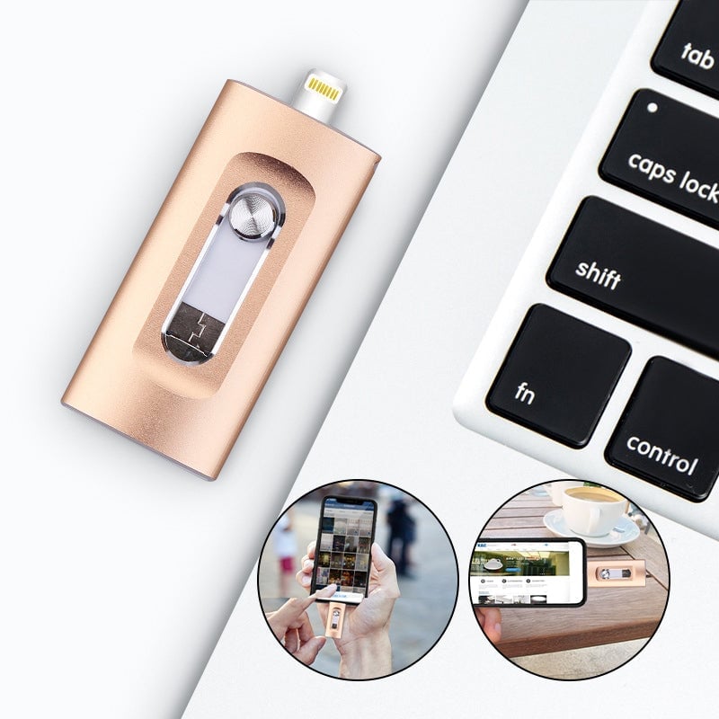 Clé USB haute capacité 3 en 1 avec sécurité par empreinte digitale