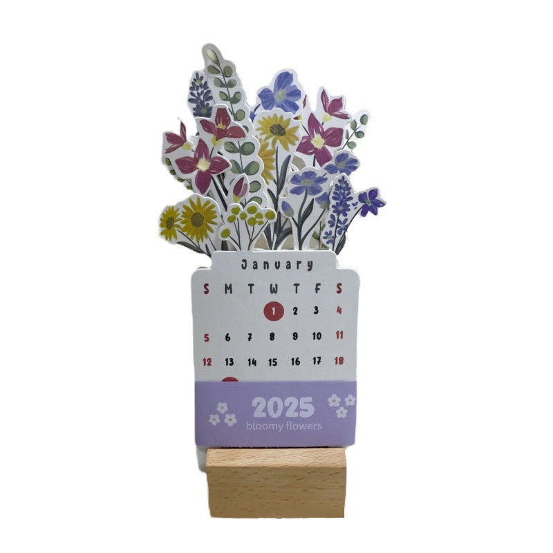 Calendrier de Bureau Bloomy Flowers 2025