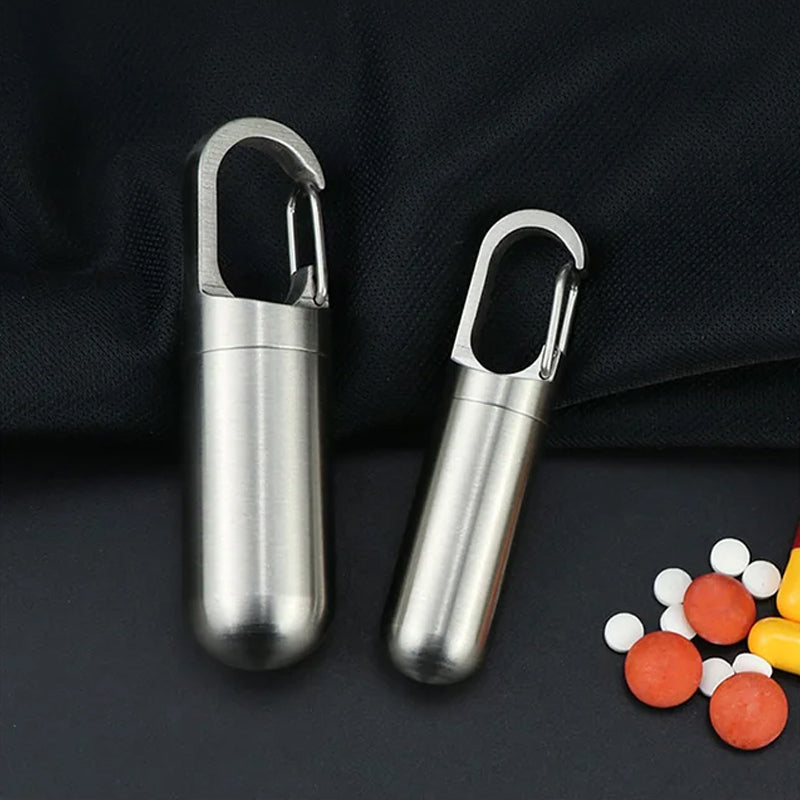Boîte à pilules en acier inoxydable