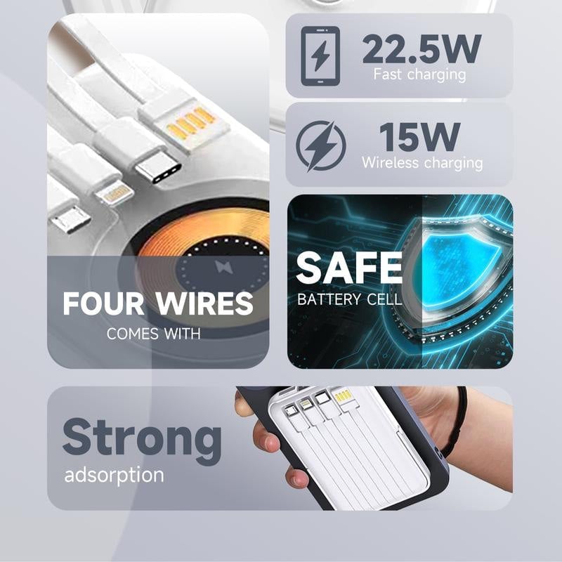 Batterie externe magnétique sans fil 10 000 mAh