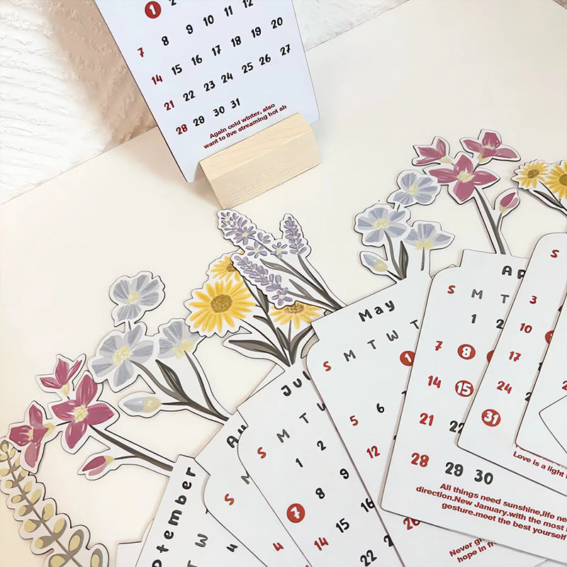 Calendrier de Bureau Bloomy Flowers 2025