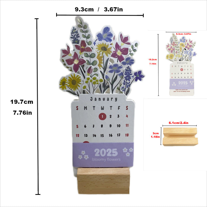 Calendrier de Bureau Bloomy Flowers 2025