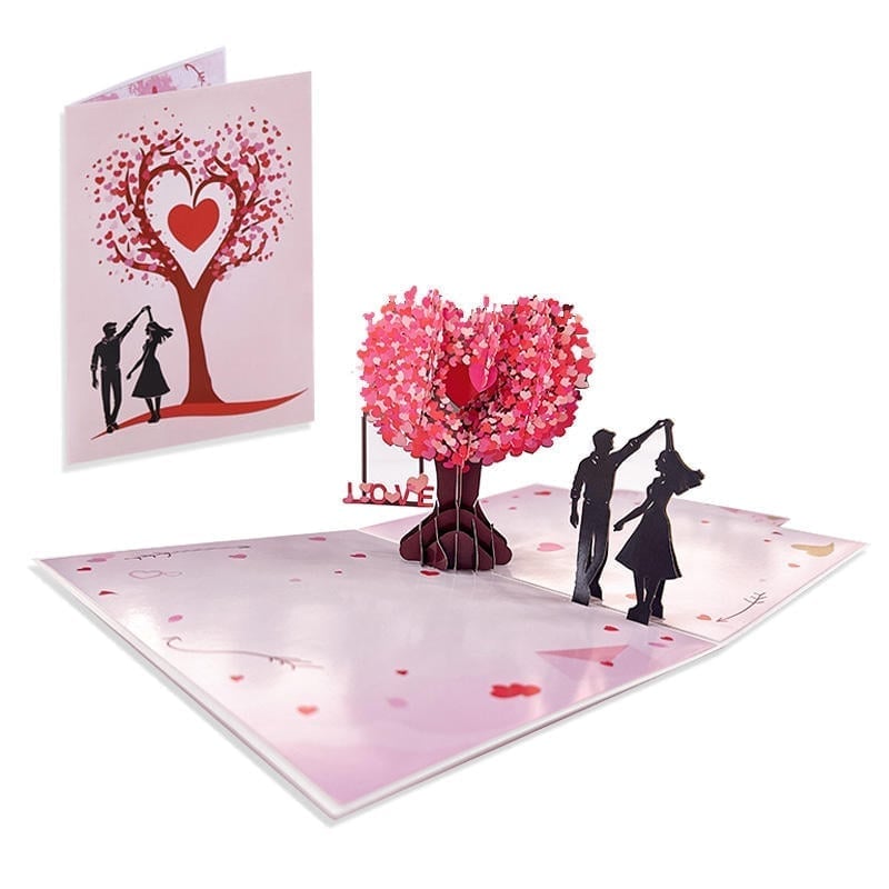 Carte de vœux 3D pop-up pour la Saint-Valentin et les anniversaires d'amour