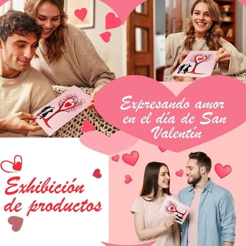 Carte de vœux 3D pop-up pour la Saint-Valentin et les anniversaires d'amour