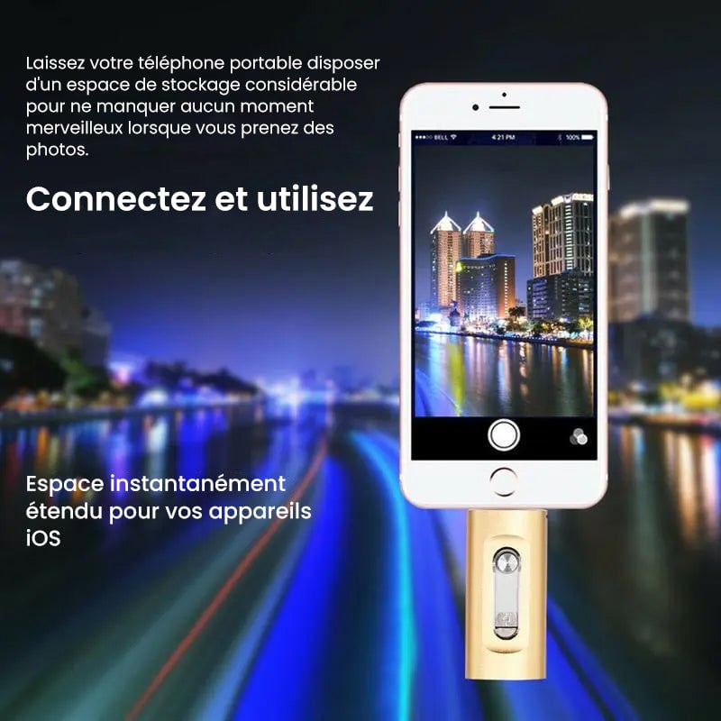 Clé USB haute capacité 3 en 1 avec sécurité par empreinte digitale