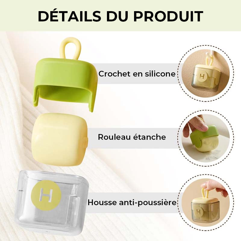 Rouleau anti-peluches adhésif réutilisable