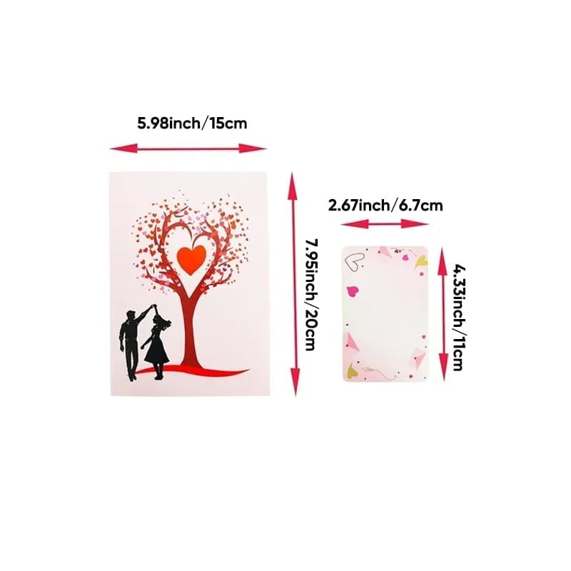 Carte de vœux 3D pop-up pour la Saint-Valentin et les anniversaires d'amour