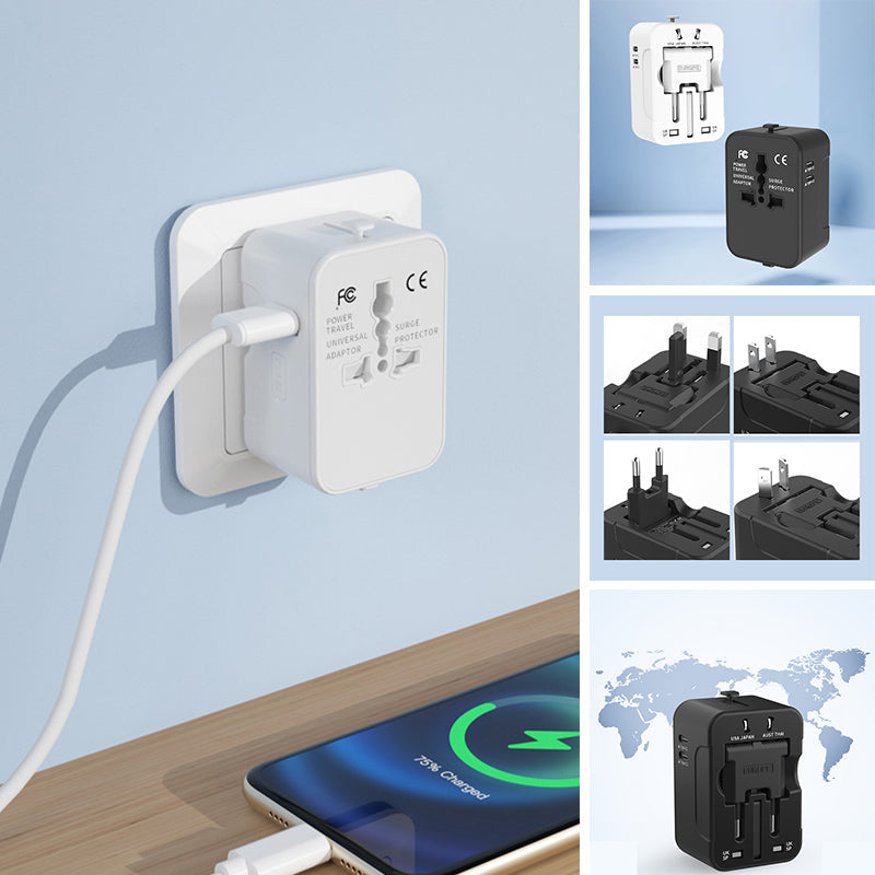 Adaptateur de voyage universel avec deux ports USB