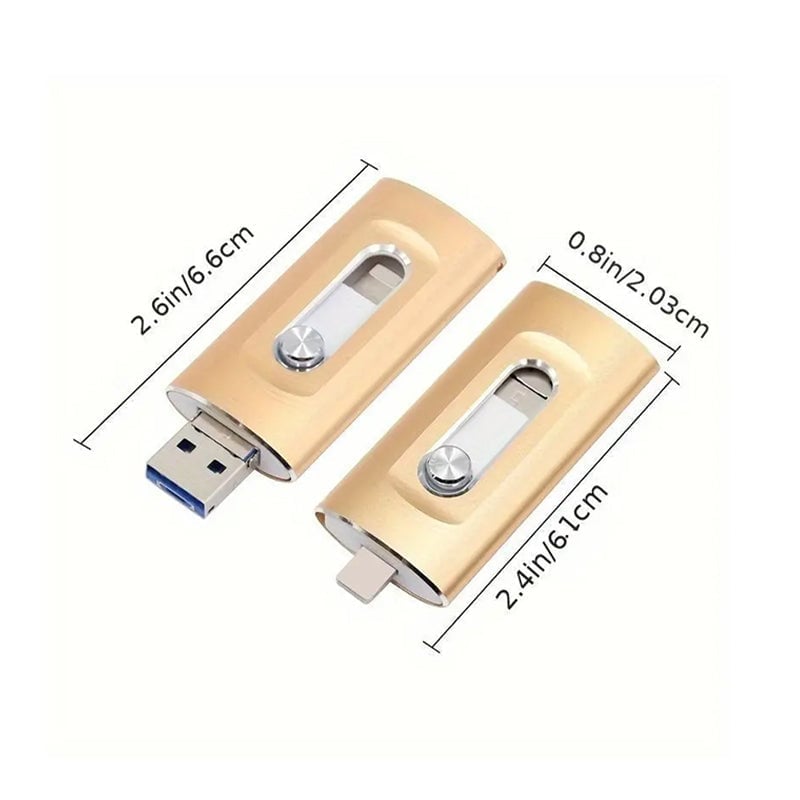 Clé USB haute capacité 3 en 1 avec sécurité par empreinte digitale