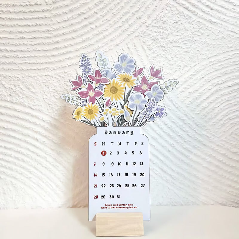 Calendrier de Bureau Bloomy Flowers 2025