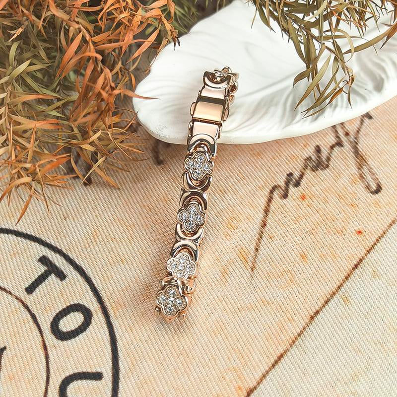 Bracelet en cuivre fleuri