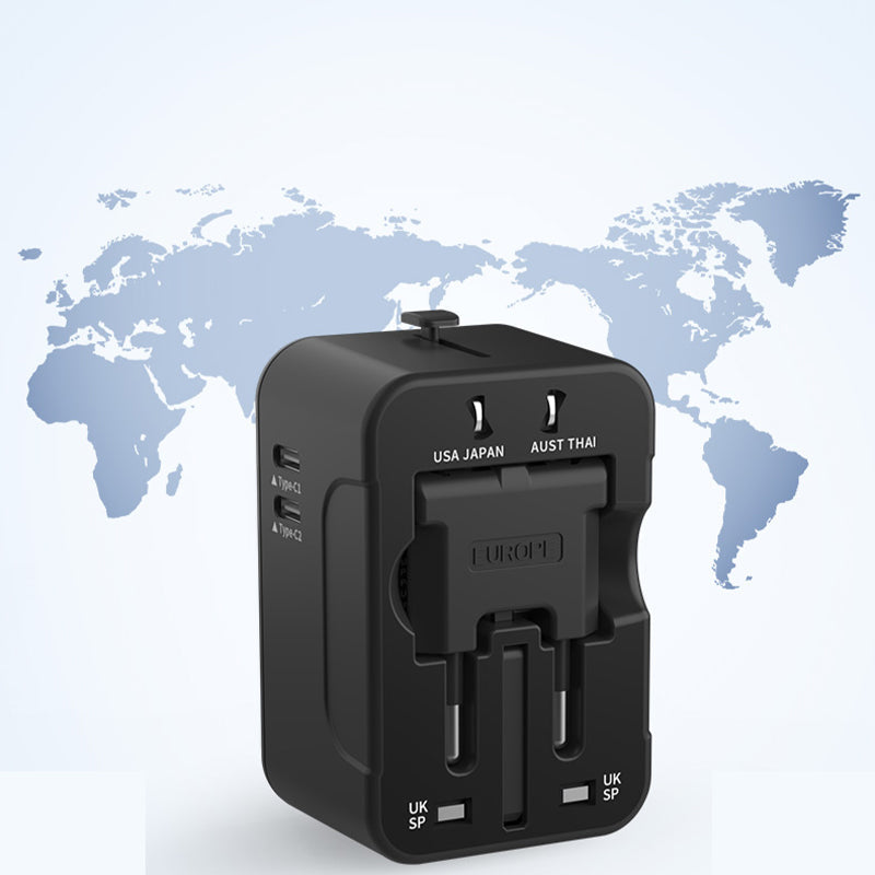 Adaptateur de voyage universel avec deux ports USB