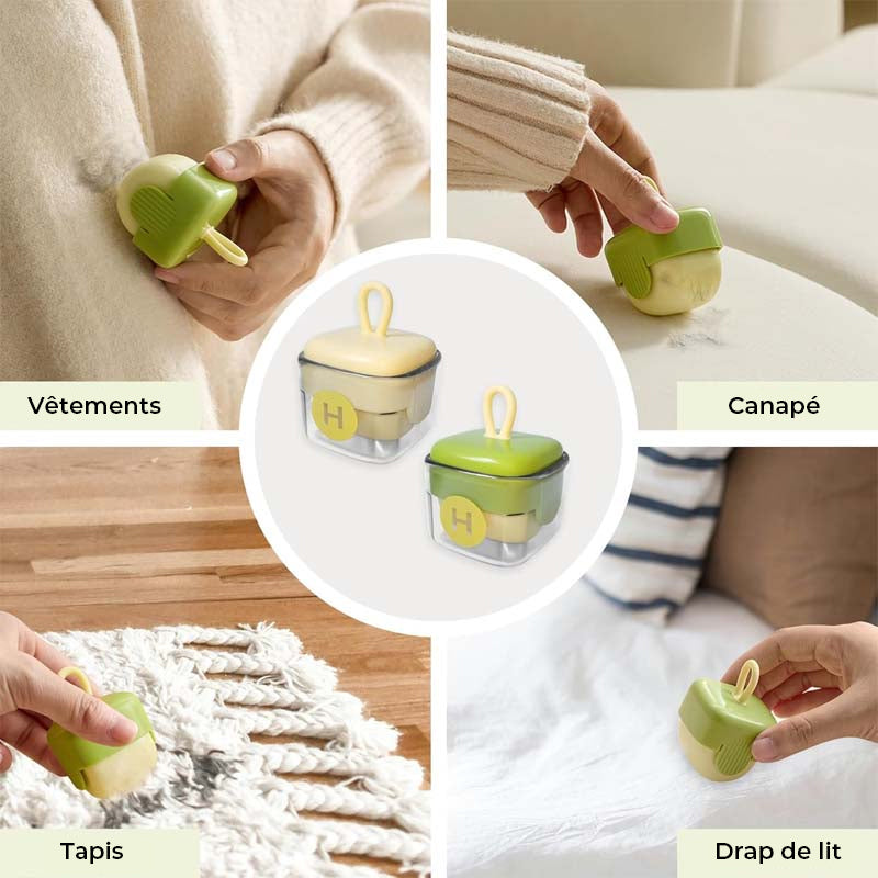 Rouleau anti-peluches adhésif réutilisable