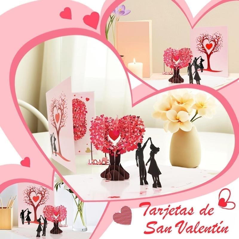Carte de vœux 3D pop-up pour la Saint-Valentin et les anniversaires d'amour