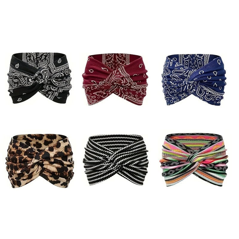 Bandeau de yoga à croix imprimée