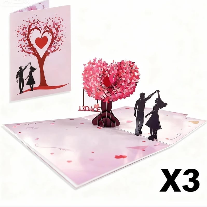 Carte de vœux 3D pop-up pour la Saint-Valentin et les anniversaires d'amour