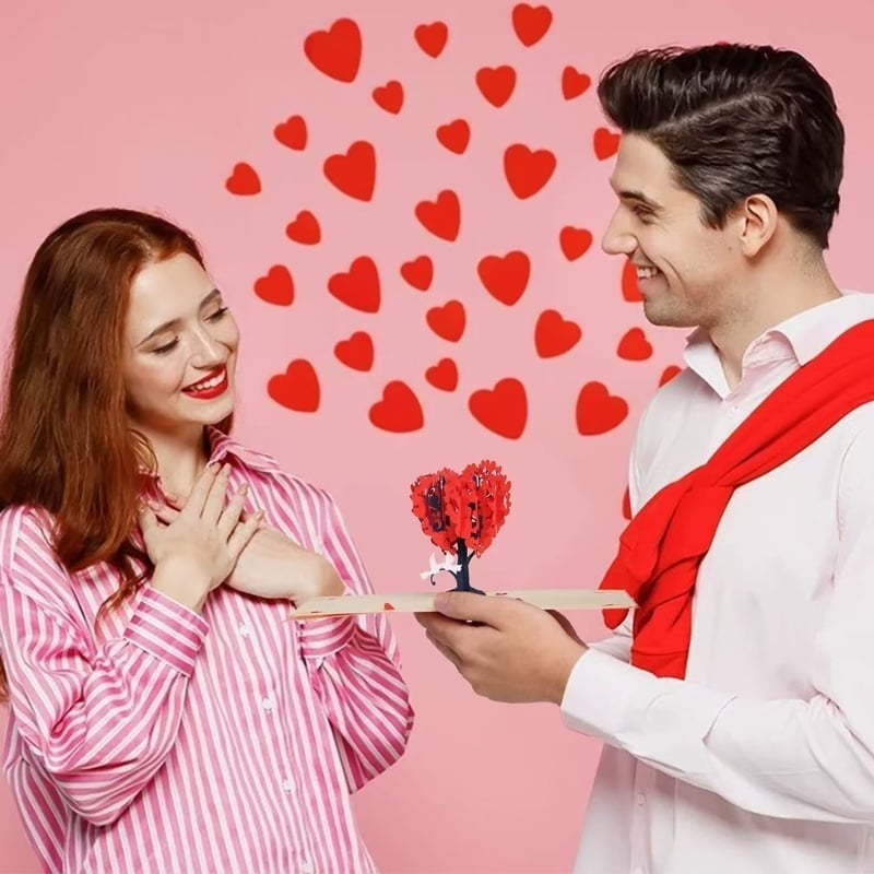 Carte de vœux 3D pop-up pour la Saint-Valentin et les anniversaires d'amour