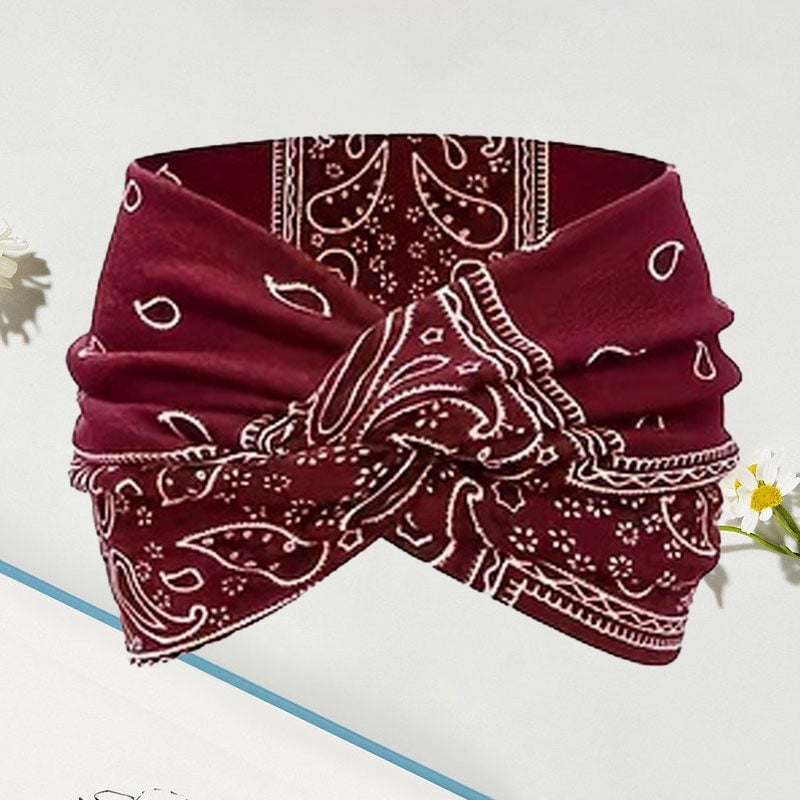 Bandeau de yoga à croix imprimée