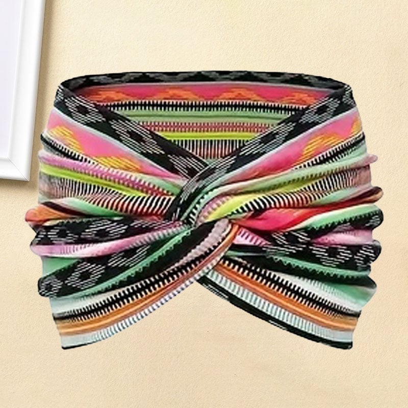 Bandeau de yoga à croix imprimée