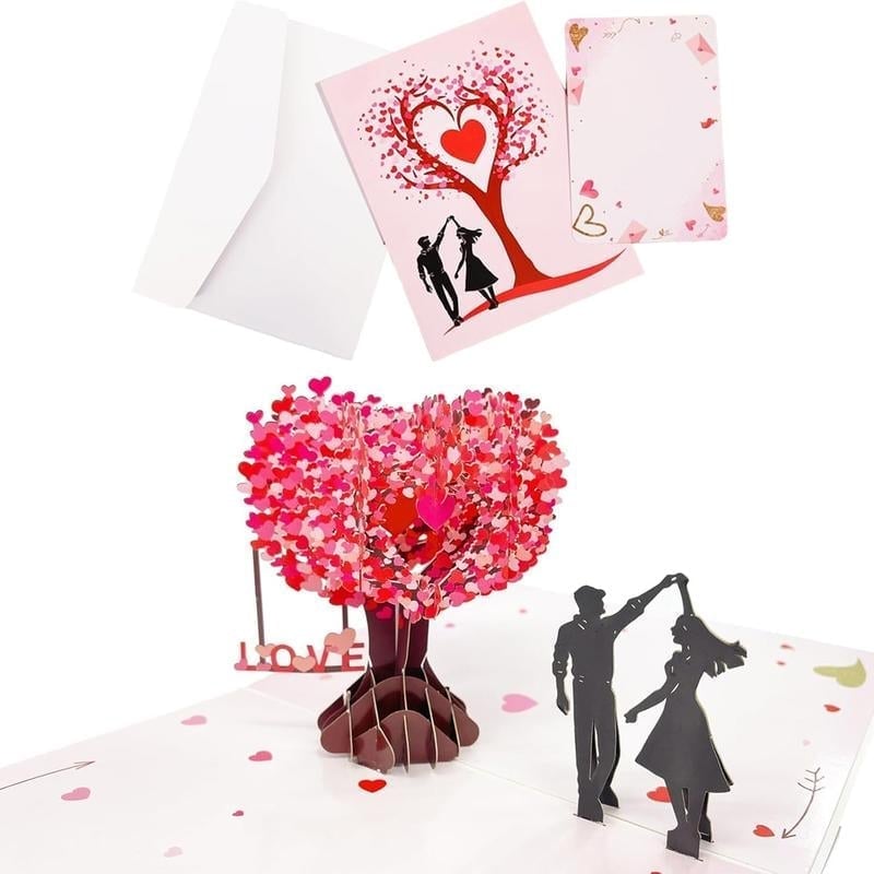 Carte de vœux 3D pop-up pour la Saint-Valentin et les anniversaires d'amour