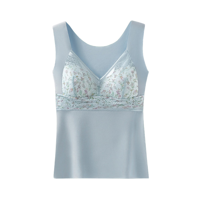 Sous-vêtements thermiques en dentelle avec soutien-gorge intégré 2 en 1