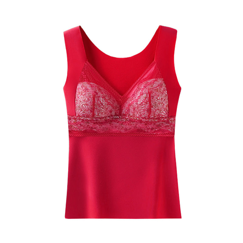 Sous-vêtements thermiques en dentelle avec soutien-gorge intégré 2 en 1