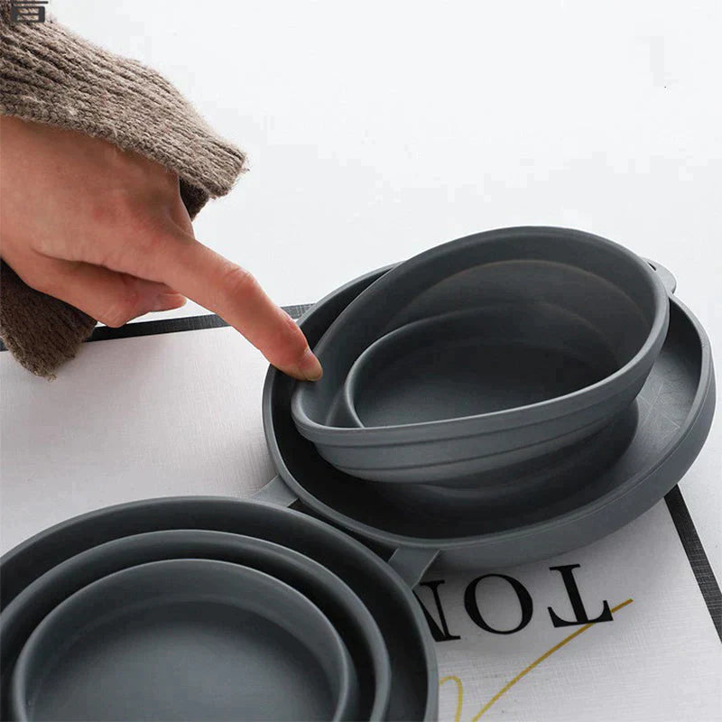 Ensemble de Gamelle Pliable de Voyage en Silicone pour Chien
