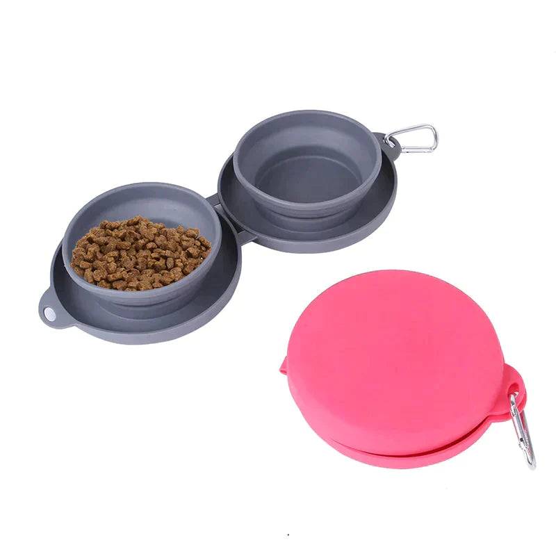 Ensemble de Gamelle Pliable de Voyage en Silicone pour Chien