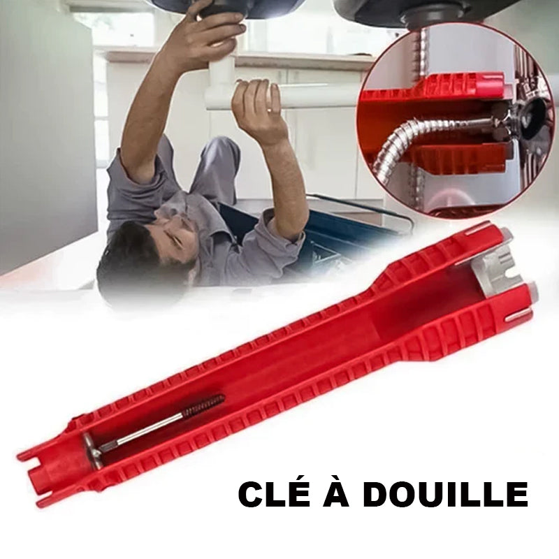 Clé serre-tube multi-eau pour évier 8 en 1