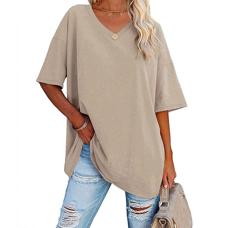 T-shirt à col en V pour femmes