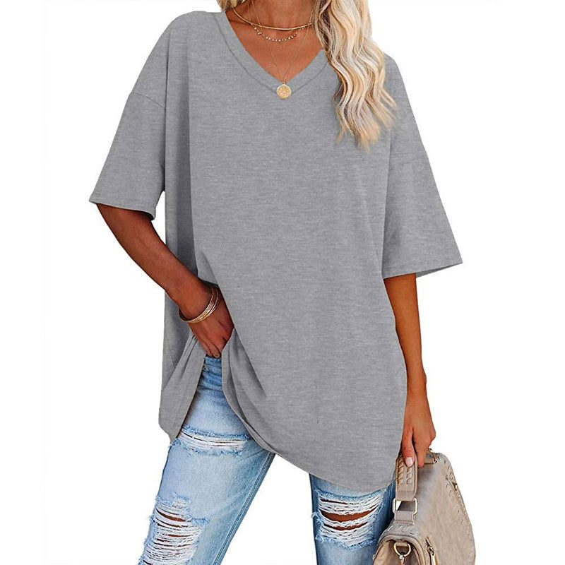T-shirt à col en V pour femmes