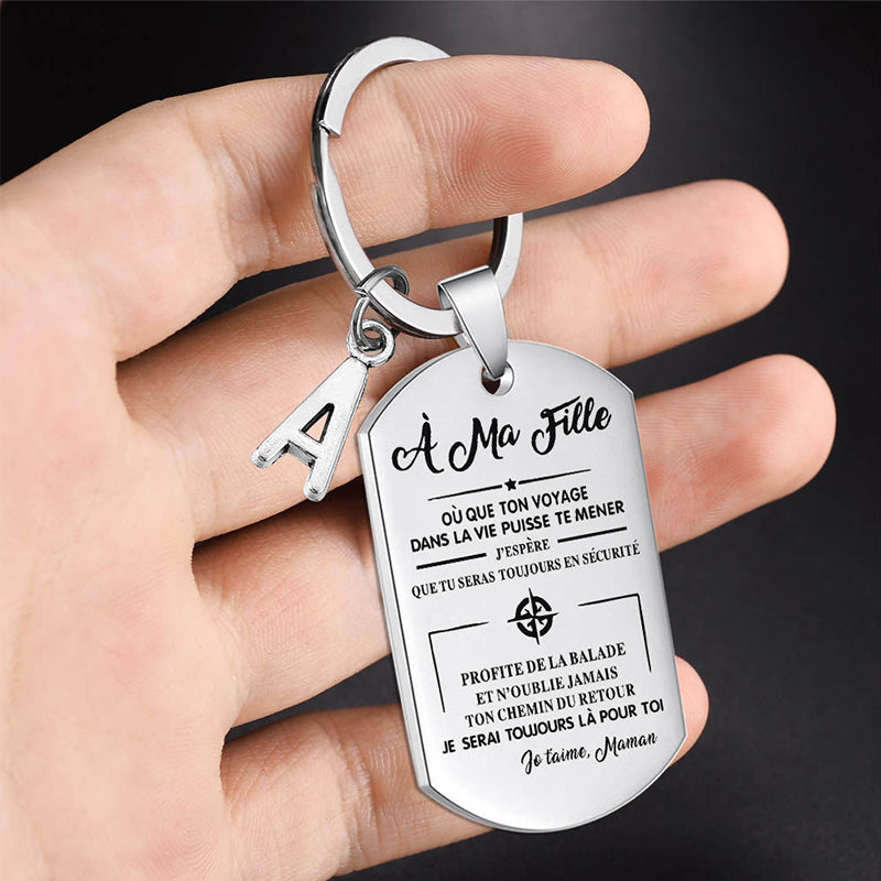 À mon fils et ma fille cadeau lettrage porte-clés