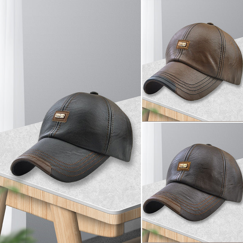 Nouvelle Casquette en Cuir Tendance