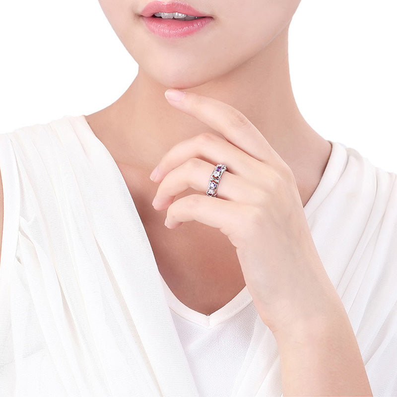 Bague Zircon Incrusté Dichroïque Plaqué Or