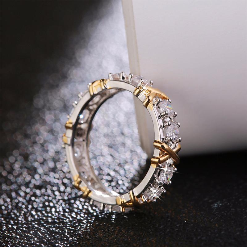 Bague Zircon Incrusté Dichroïque Plaqué Or