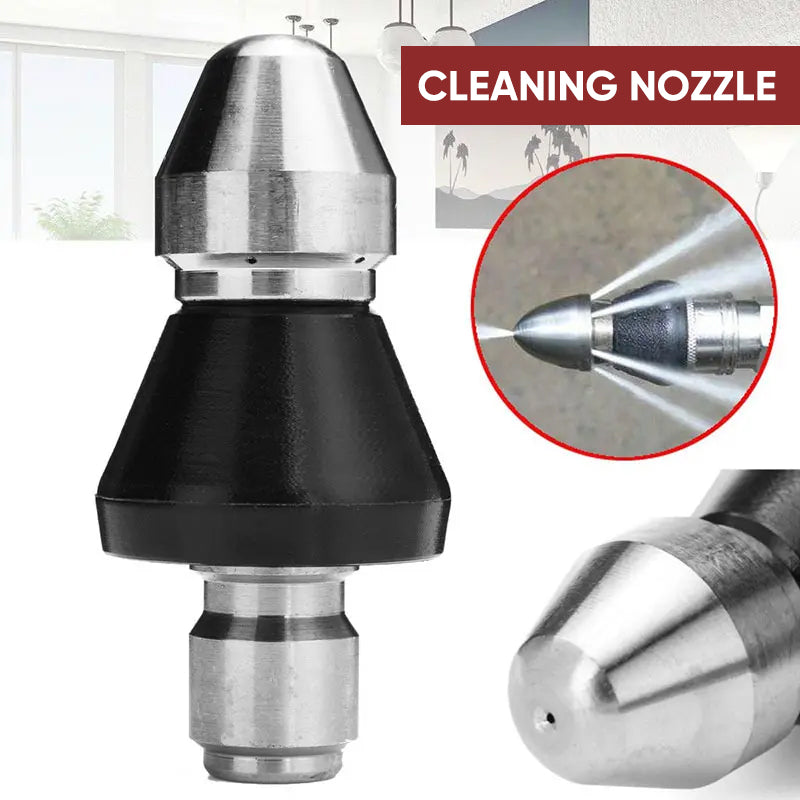 Buse De Nettoyage Haute Pression Pour égouts - Acier Inoxydable, Filetage 1/2", 3 Jets Avant, 6 Jets Arrière - 13