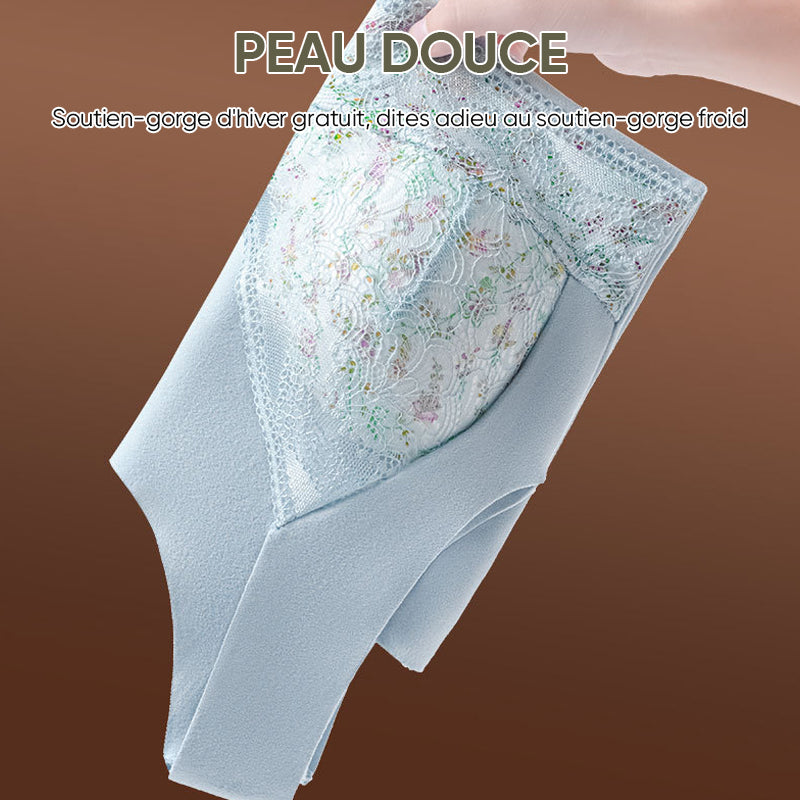 Sous-vêtements thermiques en dentelle avec soutien-gorge intégré 2 en 1