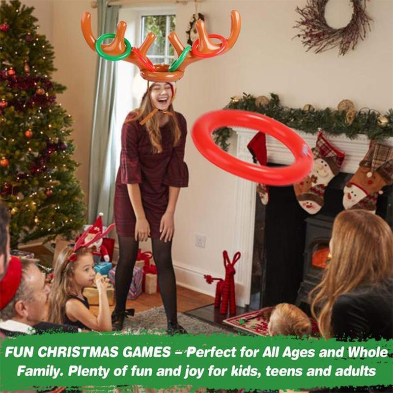 Jeu de lancer d'anneaux de bois de renne de Noël Jeu de lancer d'anneaux de bois de renne de Noël
