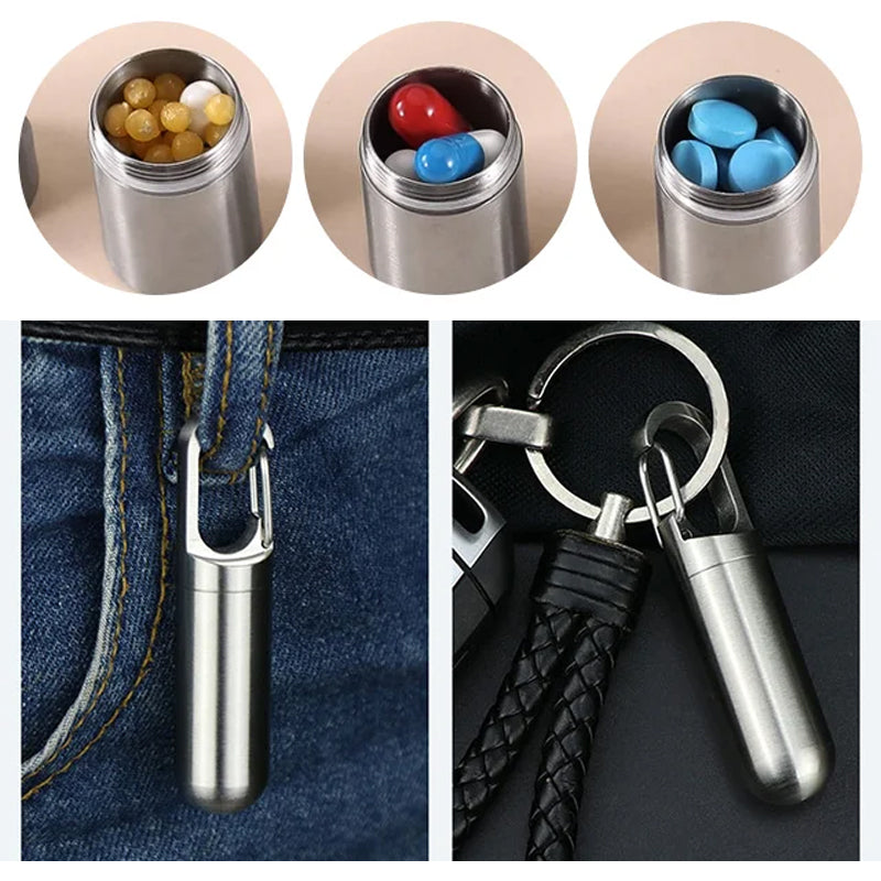 Boîte à pilules en acier inoxydable