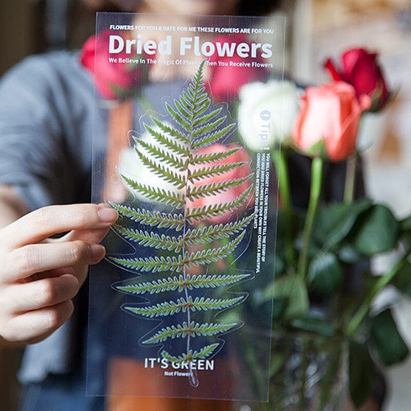 Ensemble d'autocollants de fleurs séchées