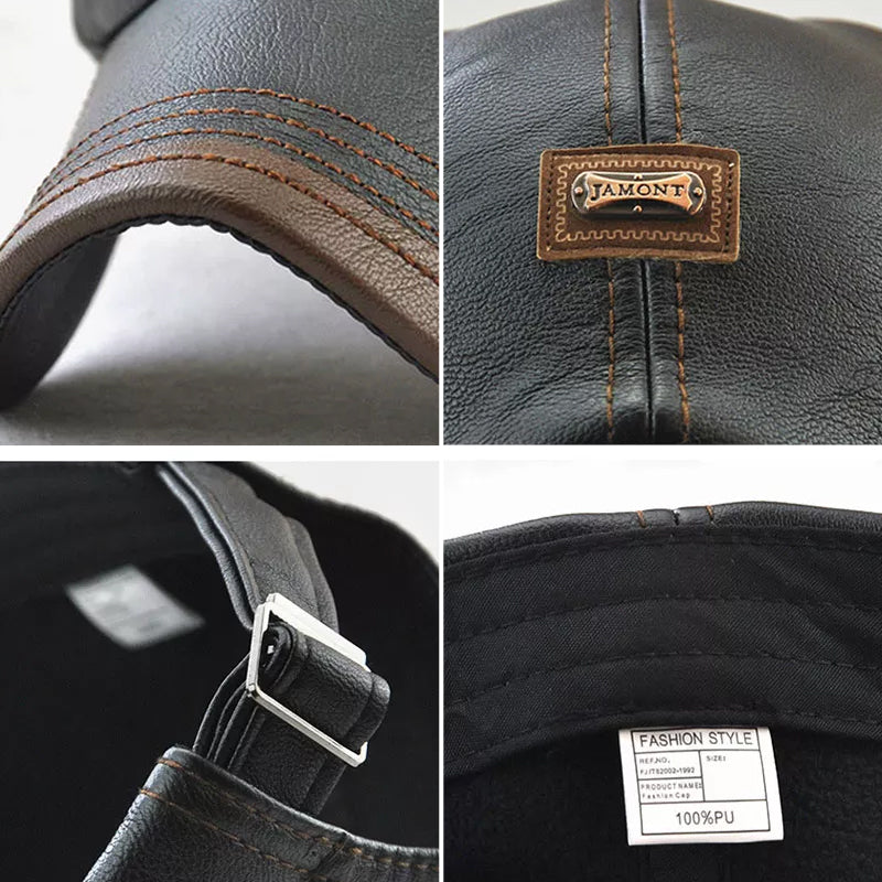 Nouvelle Casquette en Cuir Tendance