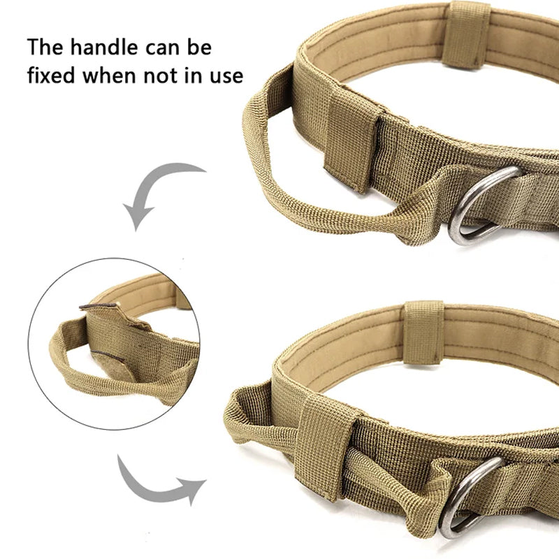 Collier de chien tactique avec poignée