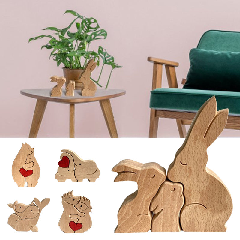 Décoration en Bois Sculptée en Forme d'Animal la Fête des Mères